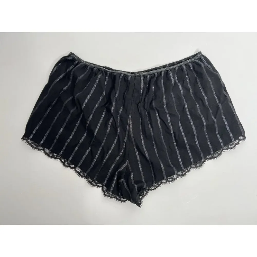 Victoria’s Secret Black Love Sleep Shorts Striped Women’s Size Medium - Picture 7 of 7